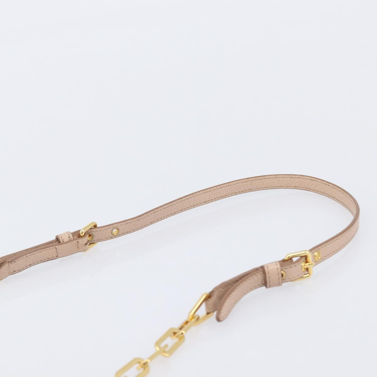 Miu Miu Chain Shoulder Wallet Leather Gold Pink Auth BA16081A