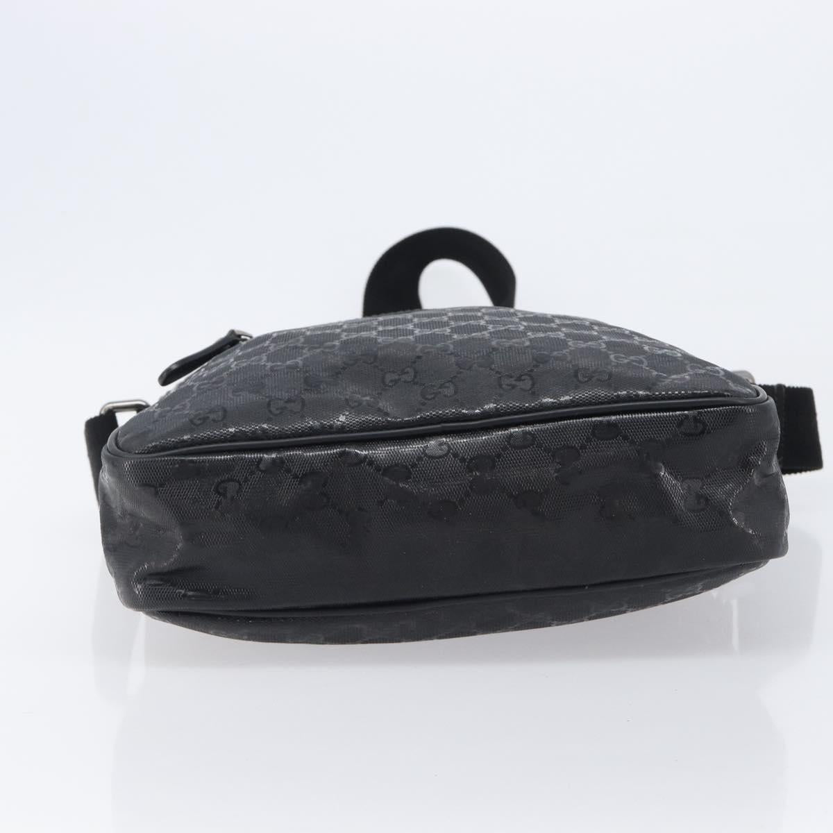 GUCCI GG Implementation Shoulder Bag Coated Canvas Black 201448 Auth BA16084