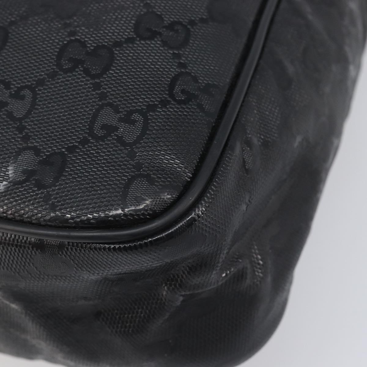 GUCCI GG Implementation Shoulder Bag Coated Canvas Black 201448 Auth BA16084