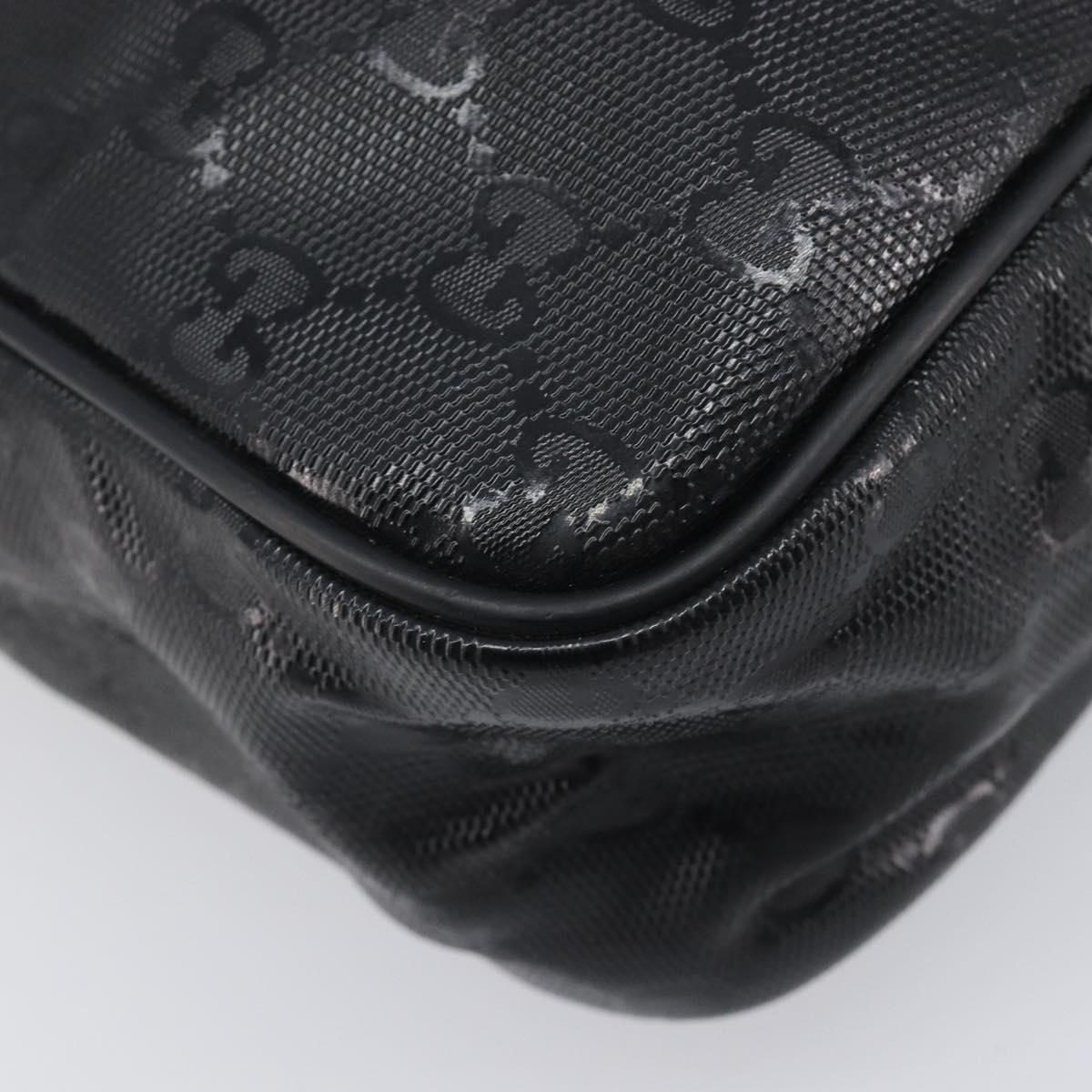 GUCCI GG Implementation Shoulder Bag Coated Canvas Black 201448 Auth BA16084