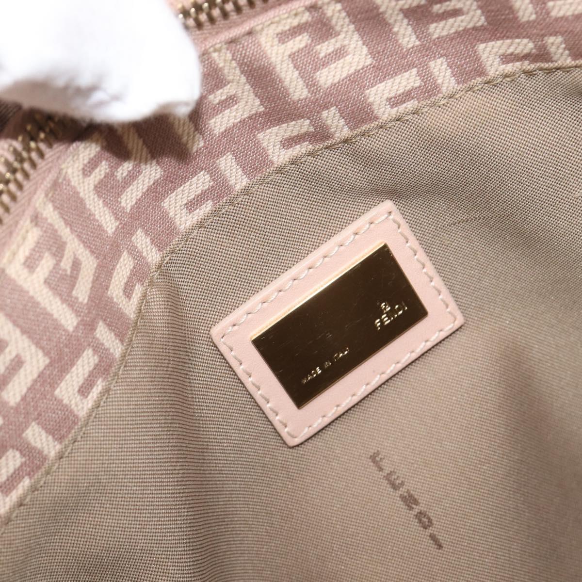 FENDI Zucchino Canvas Tote Bag Beige Gold Tone 8BH133 Auth BA16085