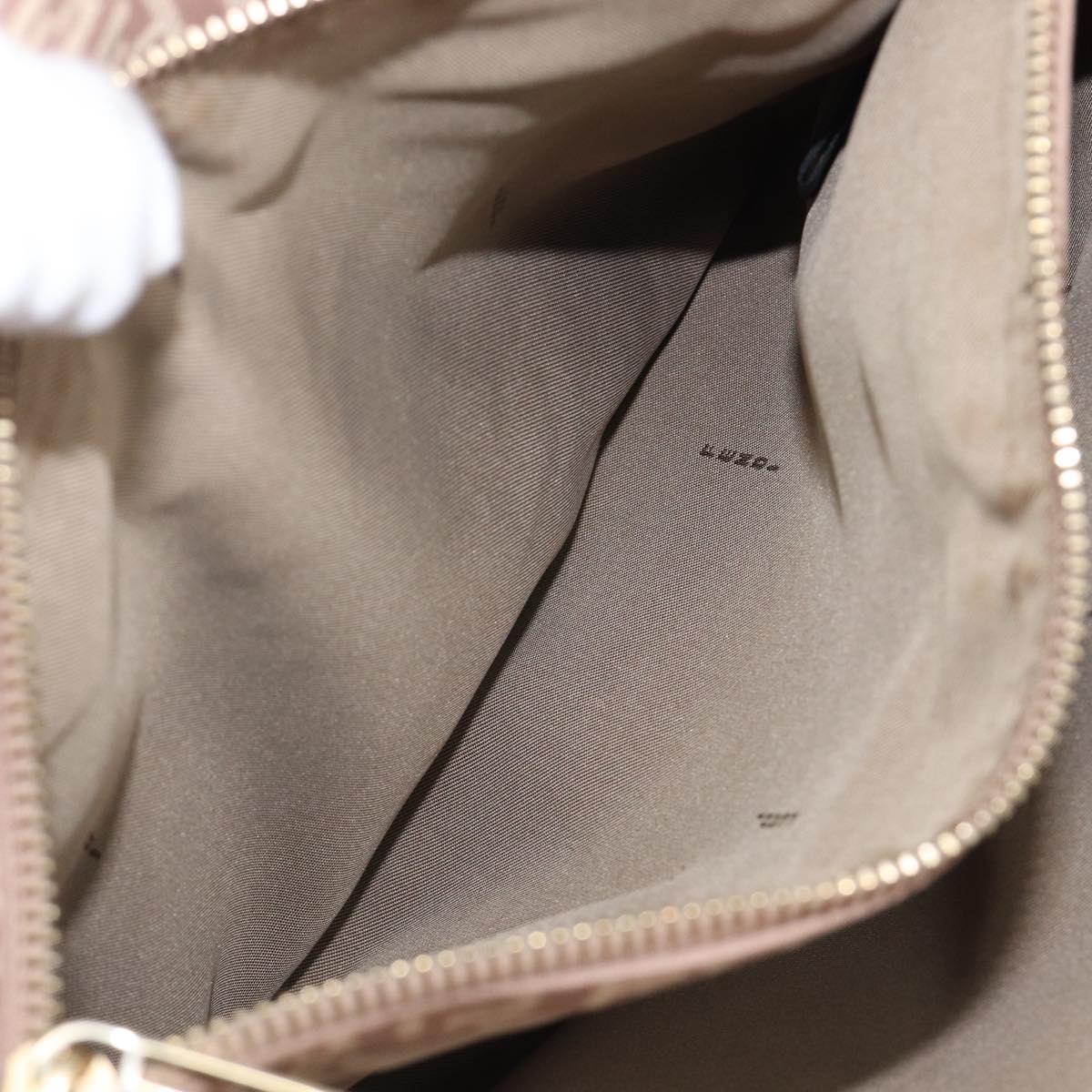 FENDI Zucchino Canvas Tote Bag Beige Gold Tone 8BH133 Auth BA16085