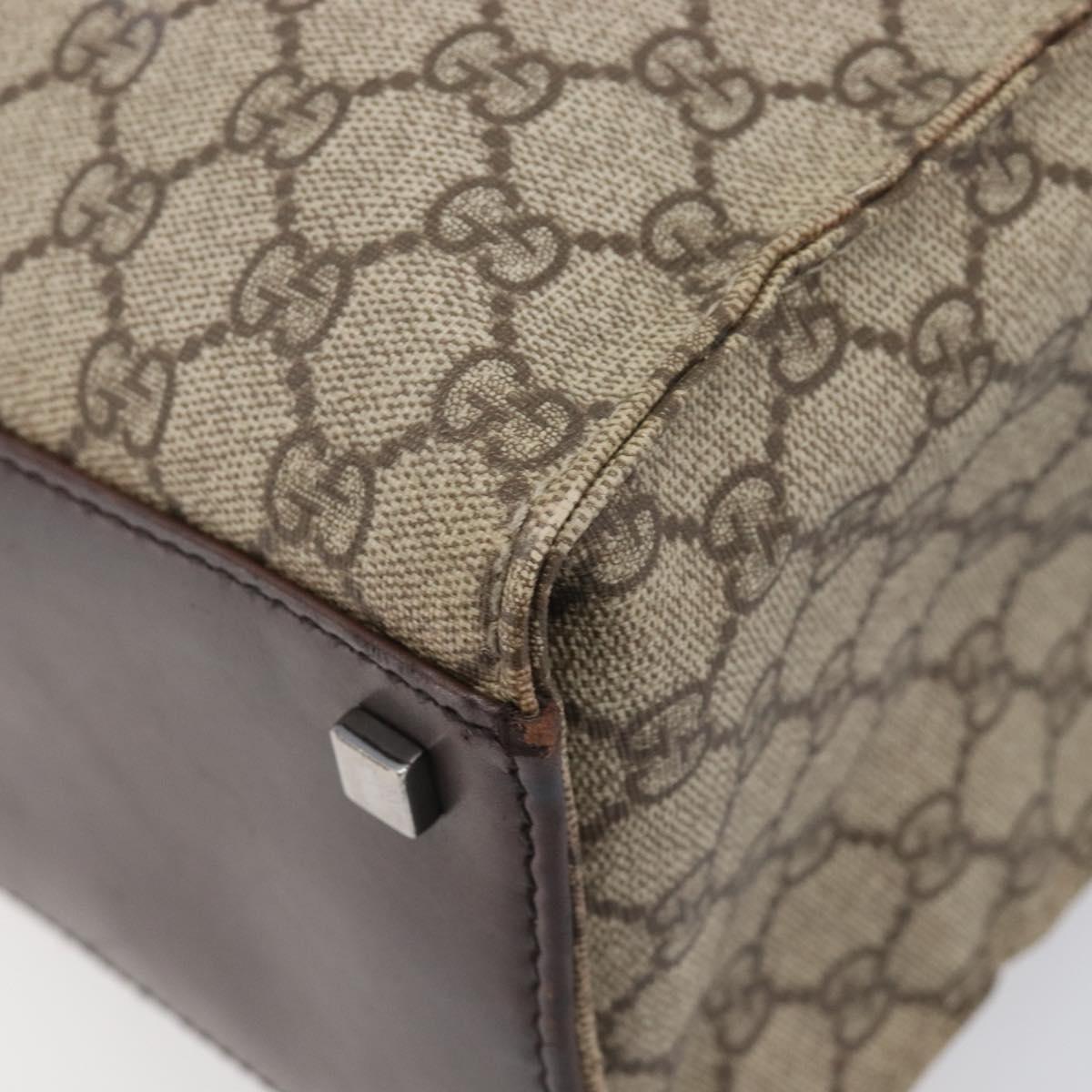 GUCCI GG Supreme Tote Bag PVC Beige 91250 Auth BA16093