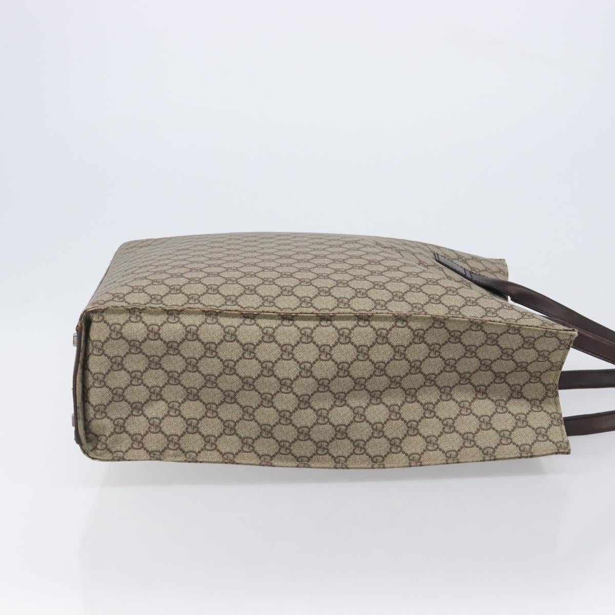 GUCCI GG Supreme Tote Bag PVC Beige 91250 Auth BA16093