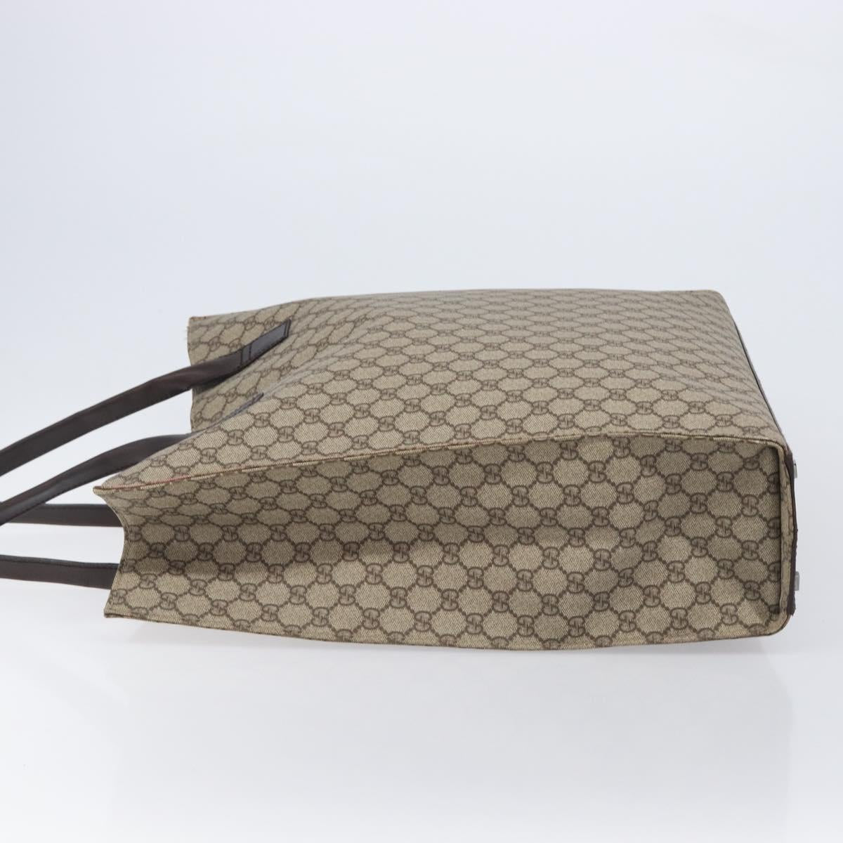 GUCCI GG Supreme Tote Bag PVC Beige 91250 Auth BA16093