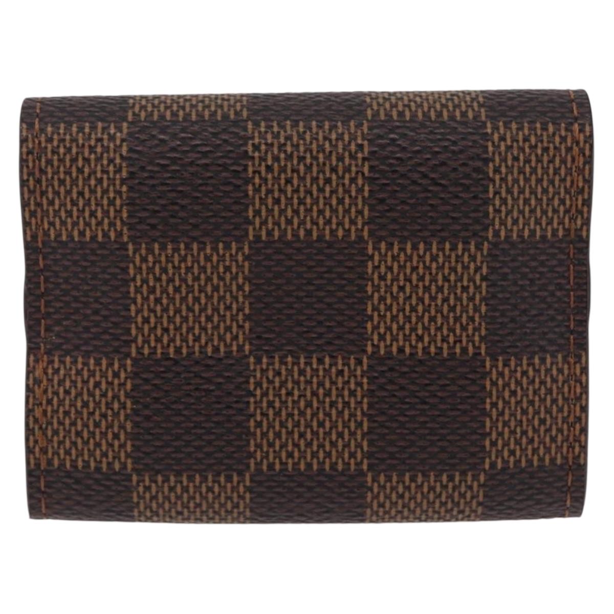 LOUIS VUITTON Damier Ebene Cuffs & Cuff Case Ag925 Silver LV Auth BA16096V