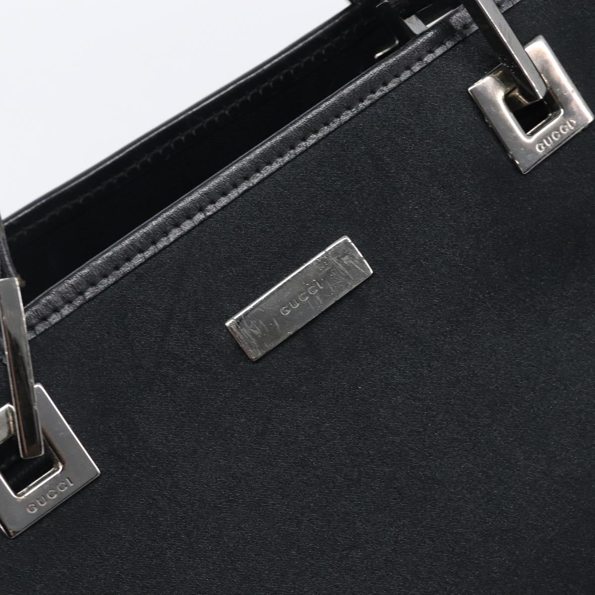 GUCCI Tote Bag Nylon Black Silver 002 1098 Auth BA16099