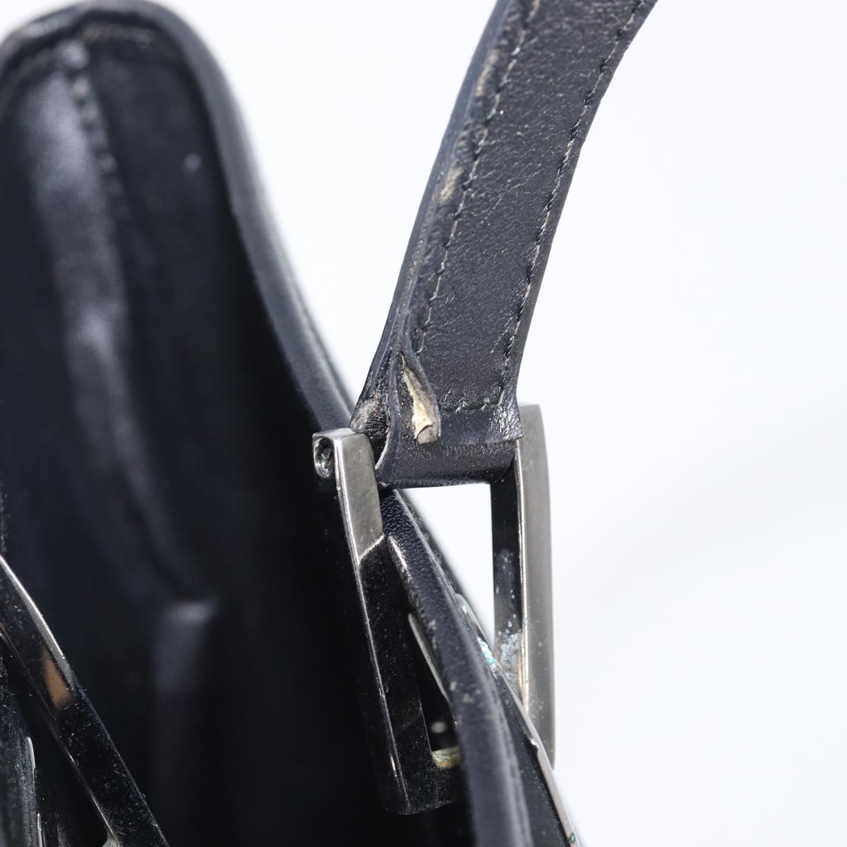 GUCCI Tote Bag Nylon Black Silver 002 1098 Auth BA16099