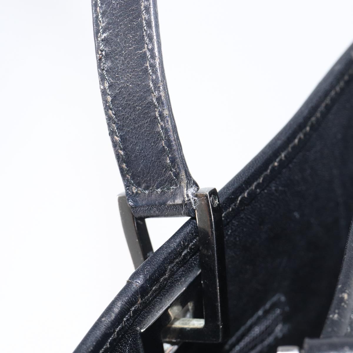 GUCCI Tote Bag Nylon Black Silver 002 1098 Auth BA16099