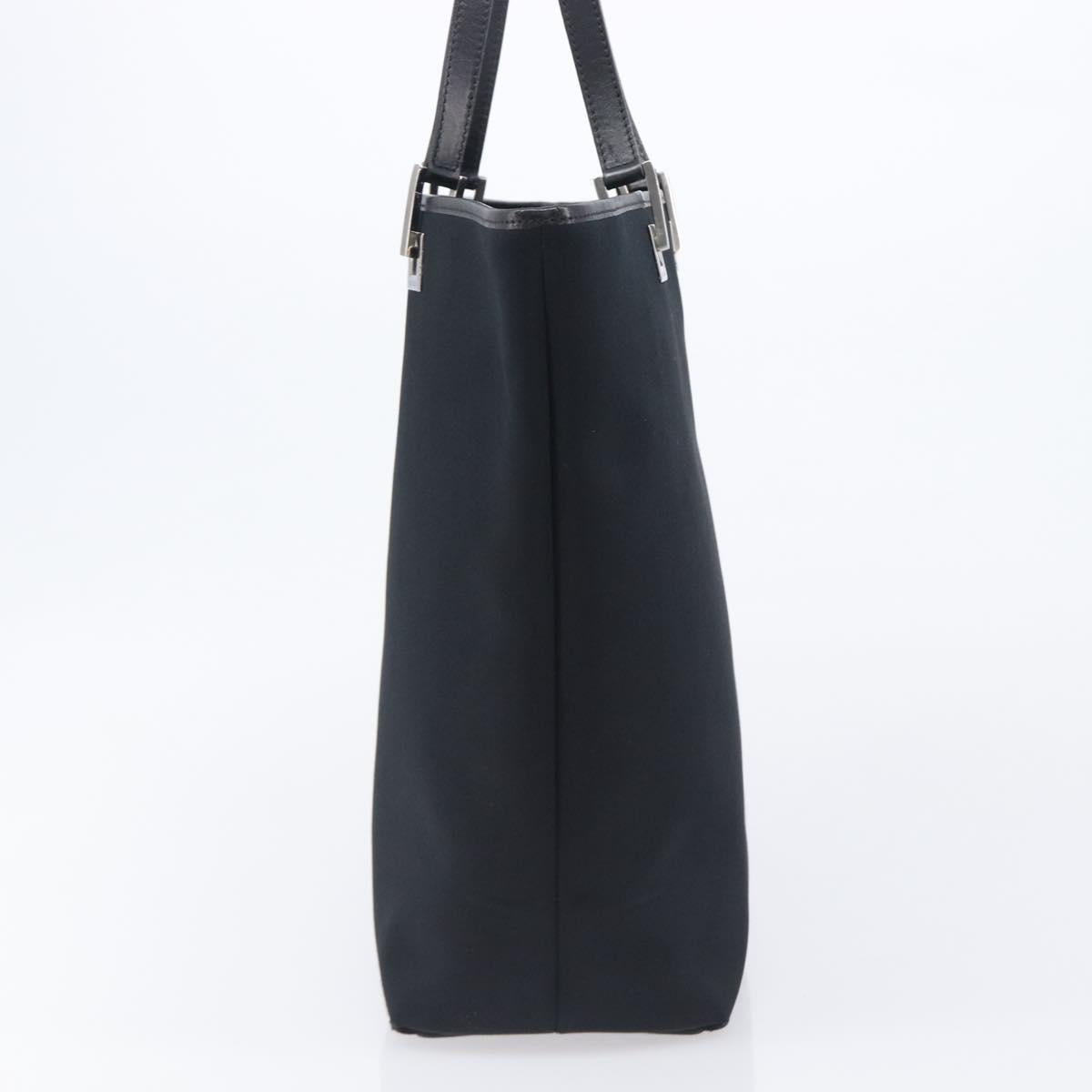 GUCCI Tote Bag Nylon Black Silver 002 1098 Auth BA16099