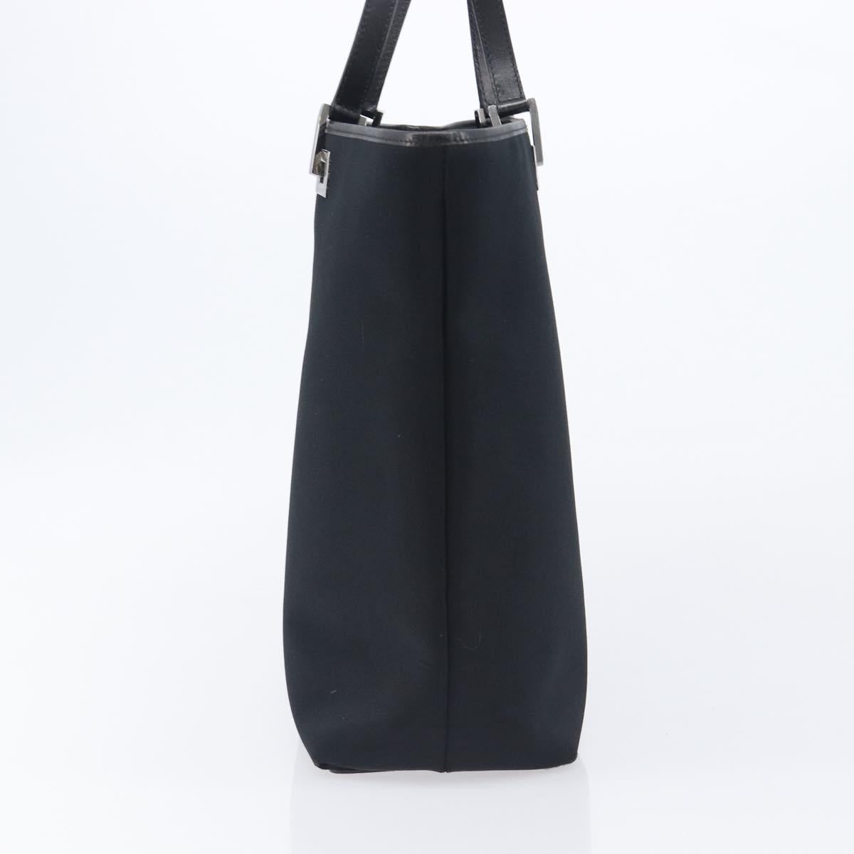 GUCCI Tote Bag Nylon Black Silver 002 1098 Auth BA16099