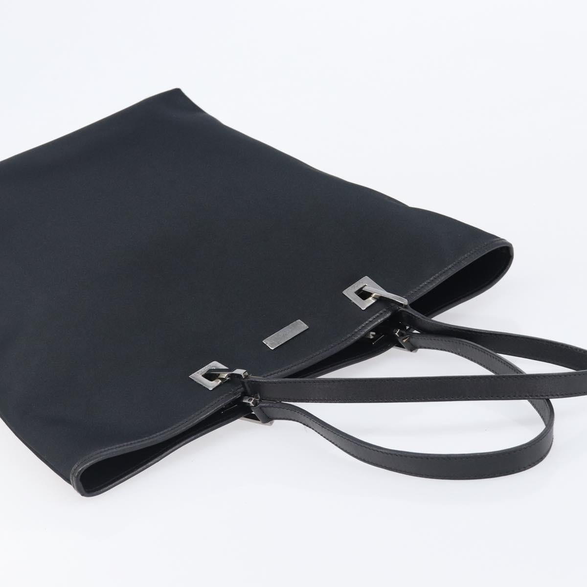 GUCCI Tote Bag Nylon Black Silver 002 1098 Auth BA16099