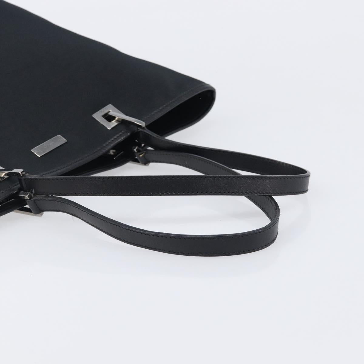 GUCCI Tote Bag Nylon Black Silver 002 1098 Auth BA16099
