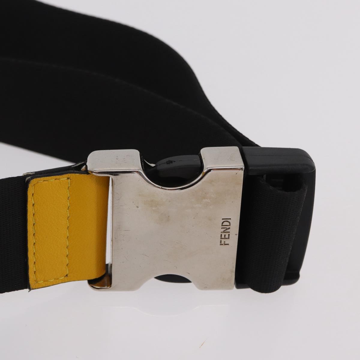 FENDI Zucca Waist Bag Leather Yellow Silver 7VA434 Auth BA16103A