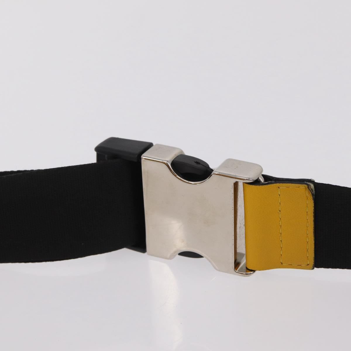 FENDI Zucca Waist Bag Leather Yellow Silver 7VA434 Auth BA16103A
