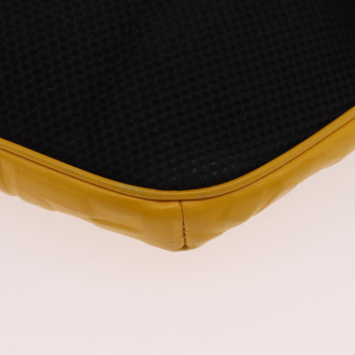 FENDI Zucca Waist Bag Leather Yellow Silver 7VA434 Auth BA16103A