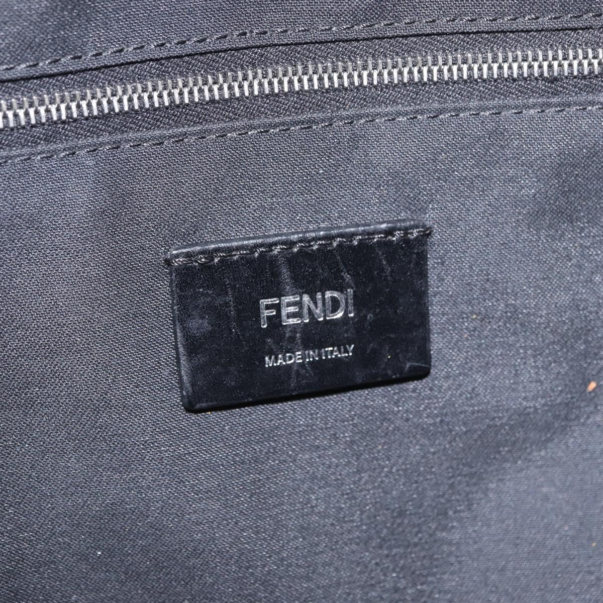 FENDI Zucca Waist Bag Leather Yellow Silver 7VA434 Auth BA16103A