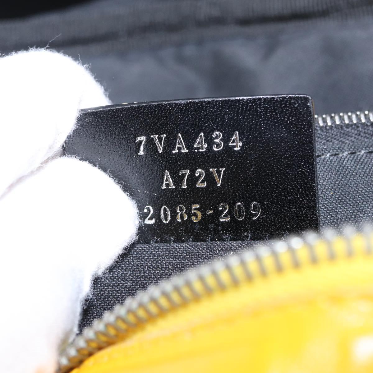 FENDI Zucca Waist Bag Leather Yellow Silver 7VA434 Auth BA16103A