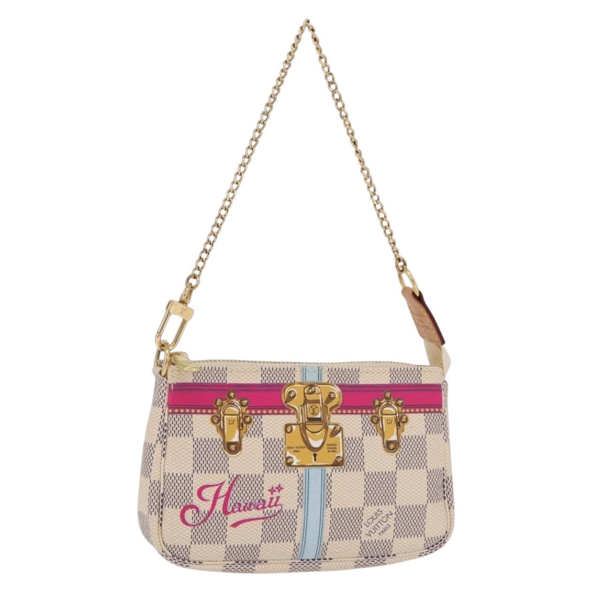 LOUIS VUITTON Damier Azur Mini Pochette Accessoires N58010 LV Auth BA16106V