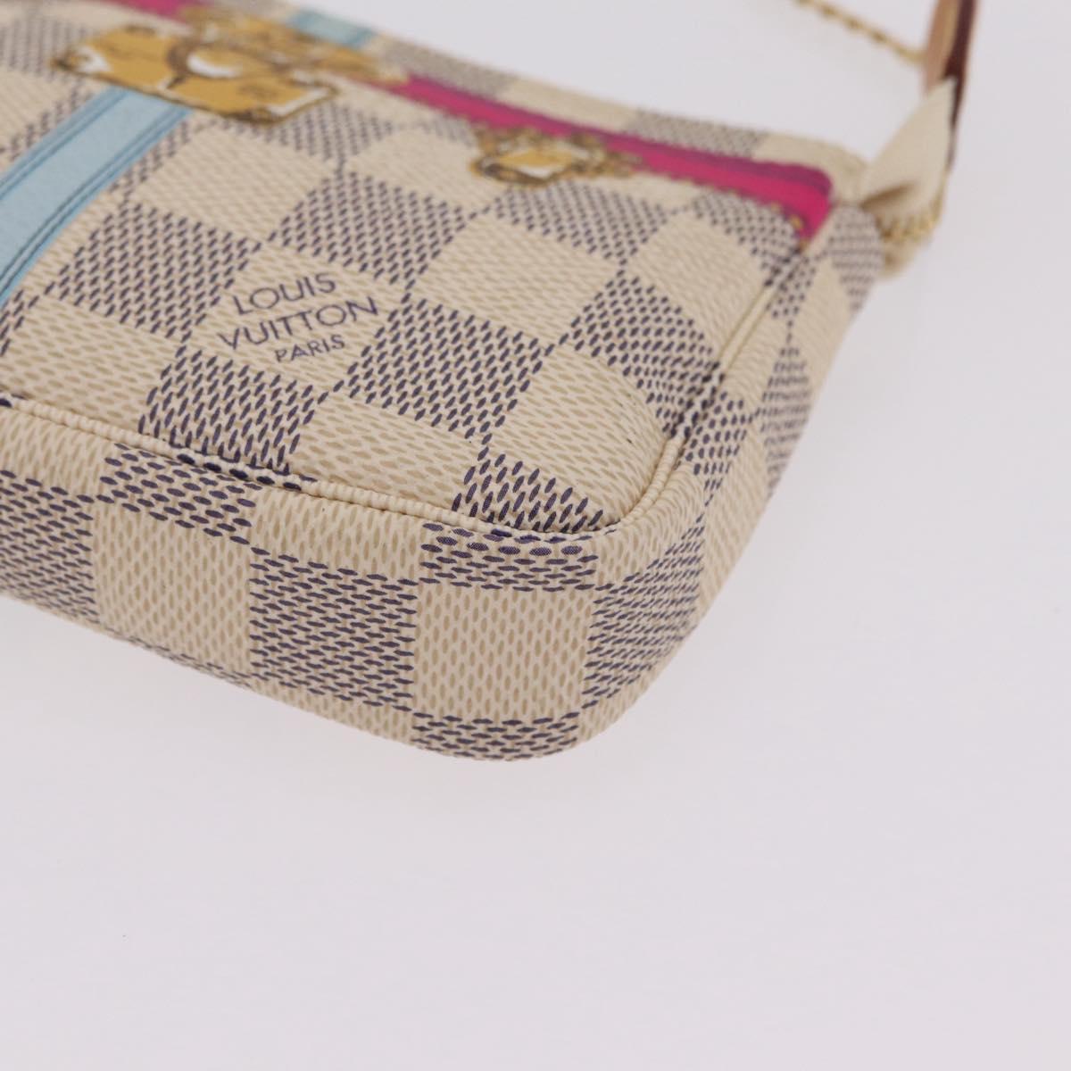 LOUIS VUITTON Damier Azur Mini Pochette Accessoires N58010 LV Auth BA16106V