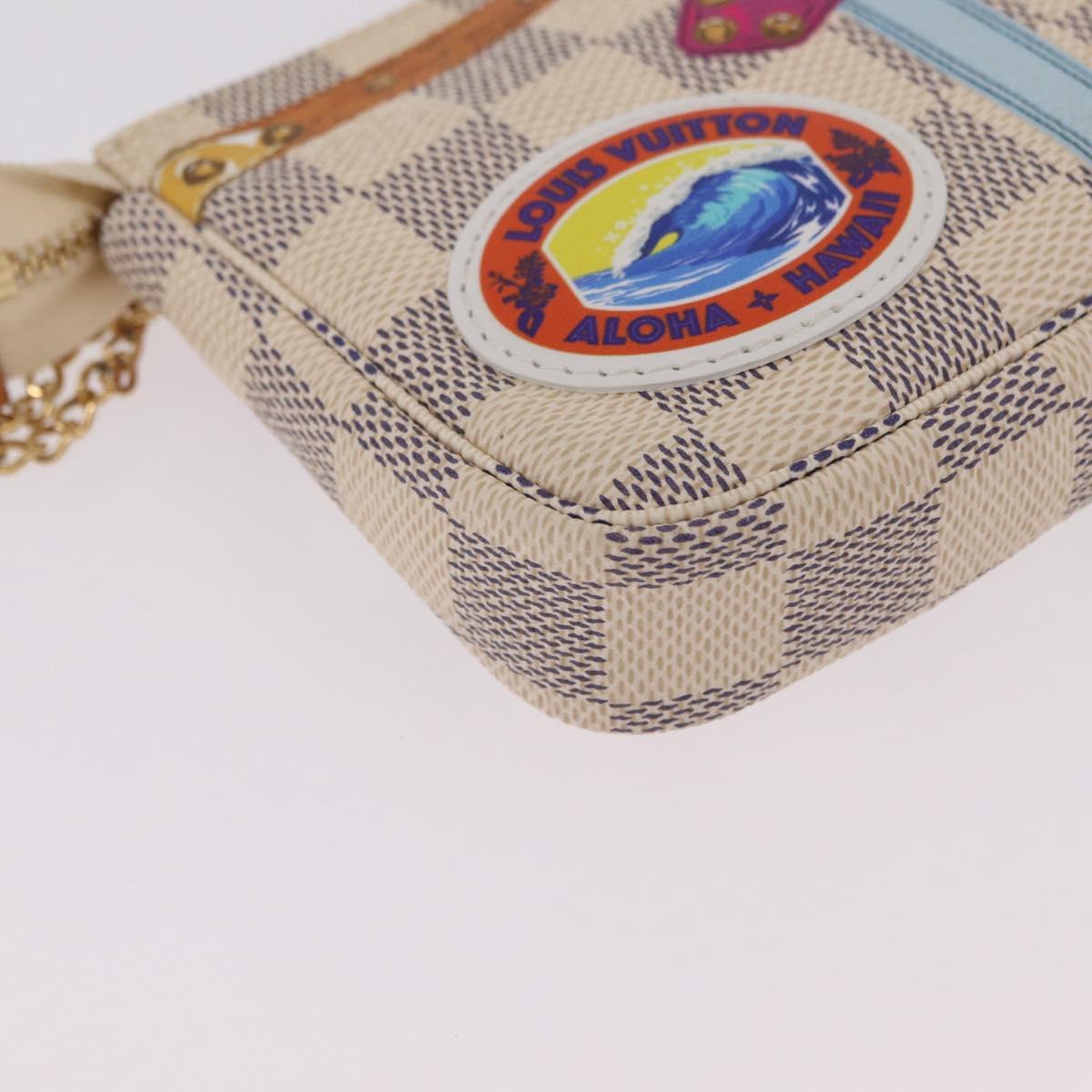 LOUIS VUITTON Damier Azur Mini Pochette Accessoires N58010 LV Auth BA16106V