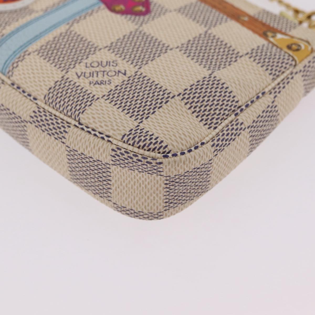 LOUIS VUITTON Damier Azur Mini Pochette Accessoires N58010 LV Auth BA16106V