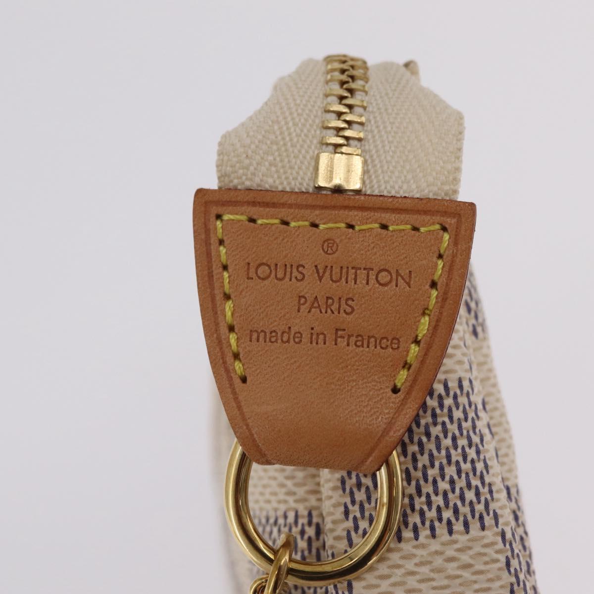 LOUIS VUITTON Damier Azur Mini Pochette Accessoires N58010 LV Auth BA16106V