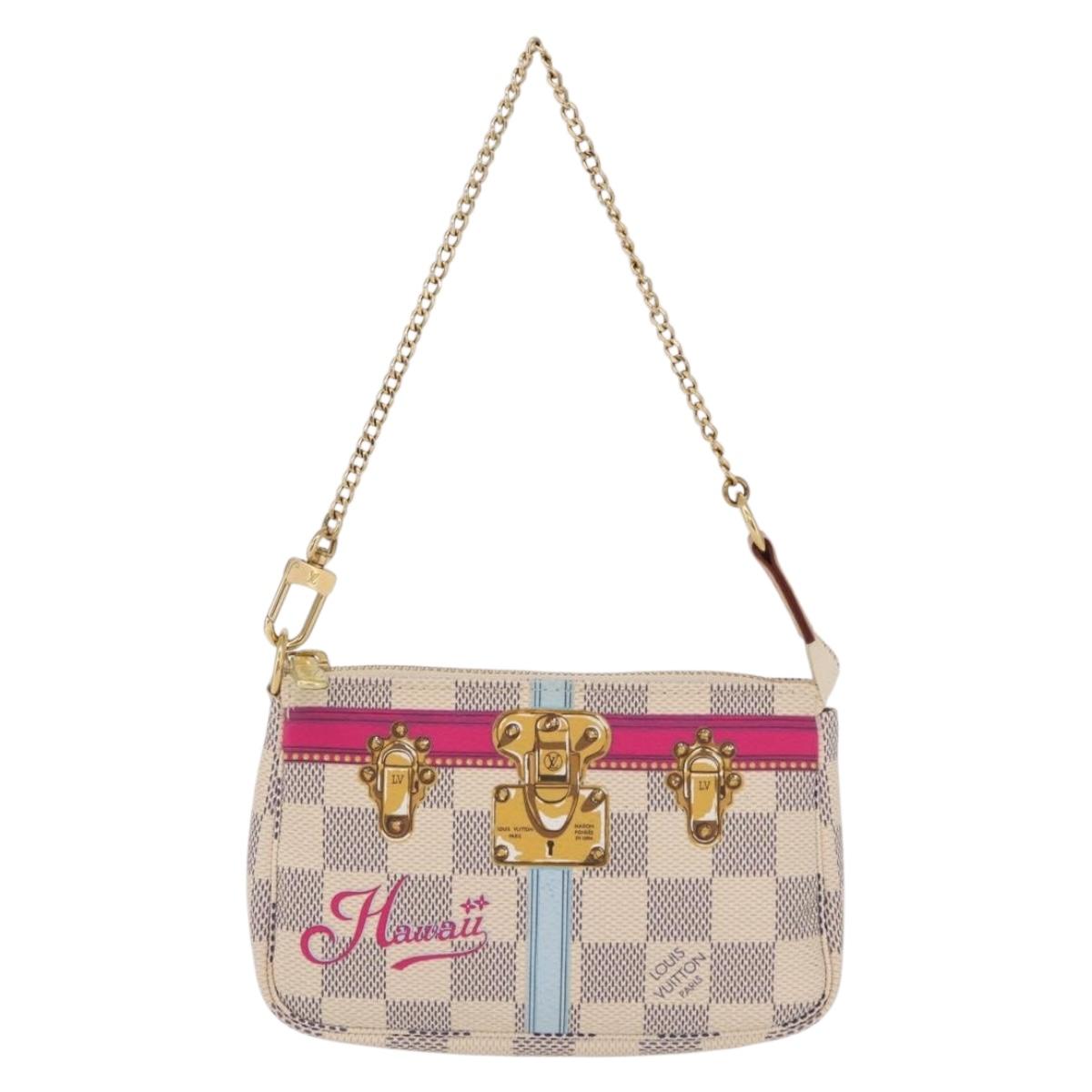 LOUIS VUITTON Damier Azur Mini Pochette Accessoires N58010 LV Auth BA16106V