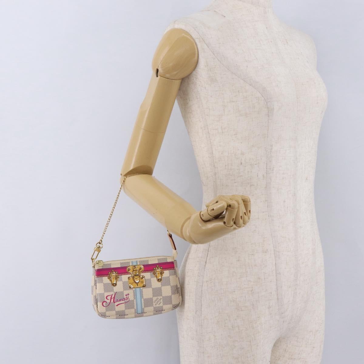 LOUIS VUITTON Damier Azur Mini Pochette Accessoires N58010 LV Auth BA16106V