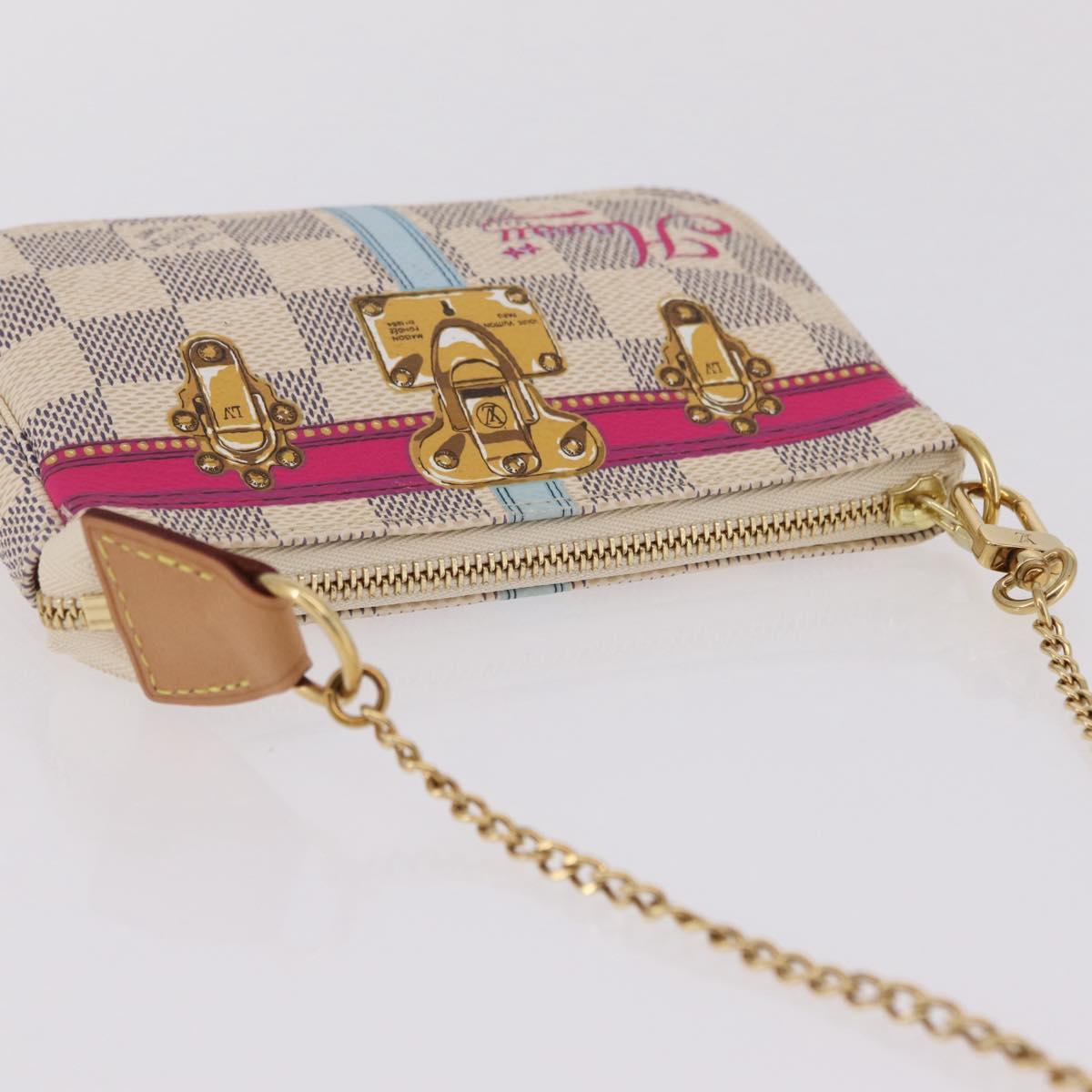 LOUIS VUITTON Damier Azur Mini Pochette Accessoires N58010 LV Auth BA16106V