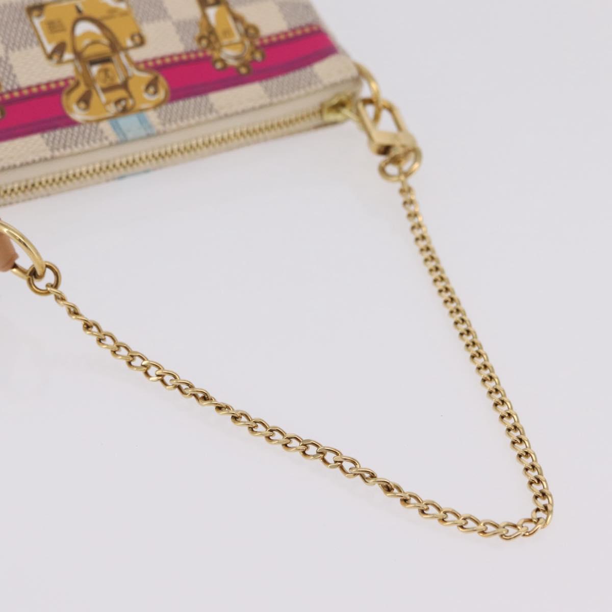 LOUIS VUITTON Damier Azur Mini Pochette Accessoires N58010 LV Auth BA16106V