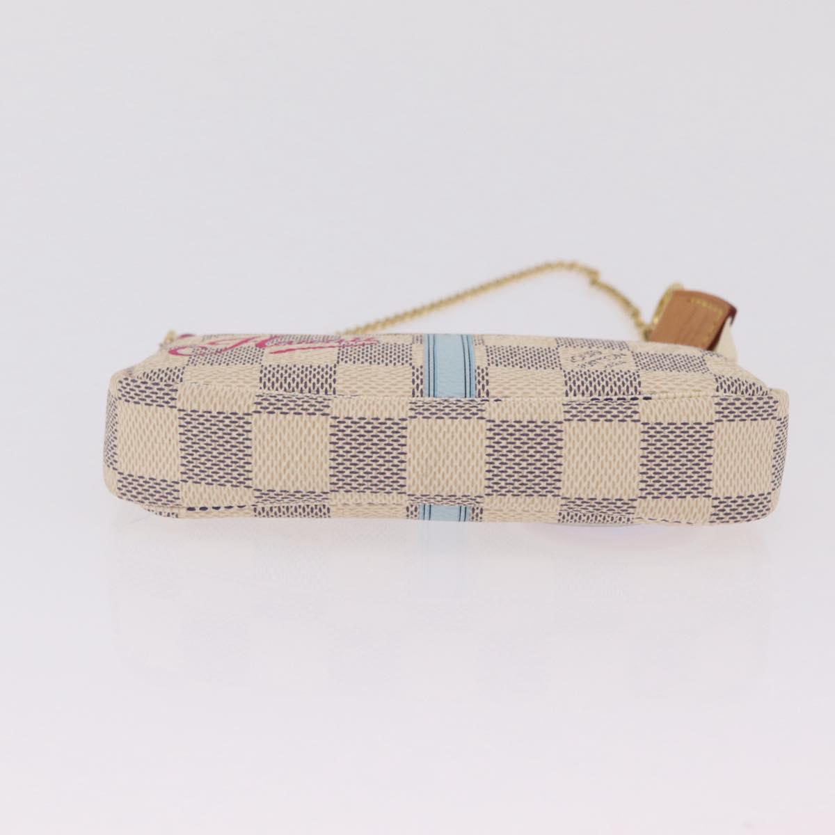LOUIS VUITTON Damier Azur Mini Pochette Accessoires N58010 LV Auth BA16106V