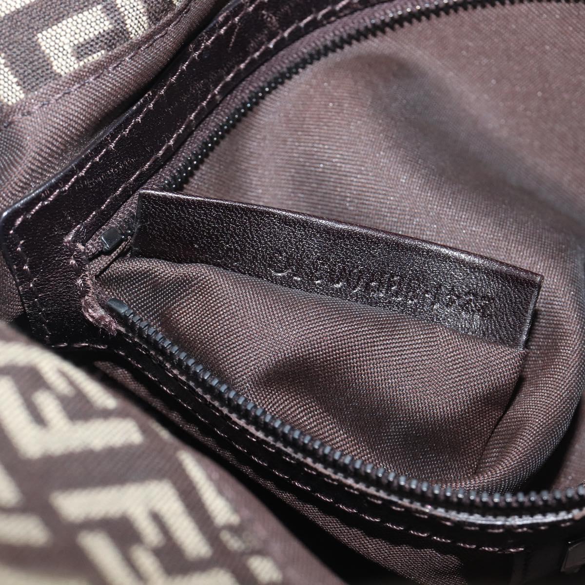 FENDI Zucchino Canvas Mamma Baguette Shoulder Bag Brown 8BR003 Auth BA16107