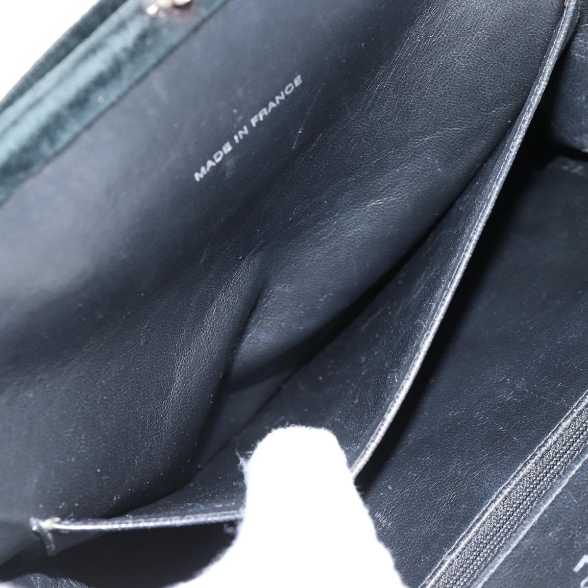 CHANEL Matelasse Hand Bag Suede Black Silver CC Auth BA1612