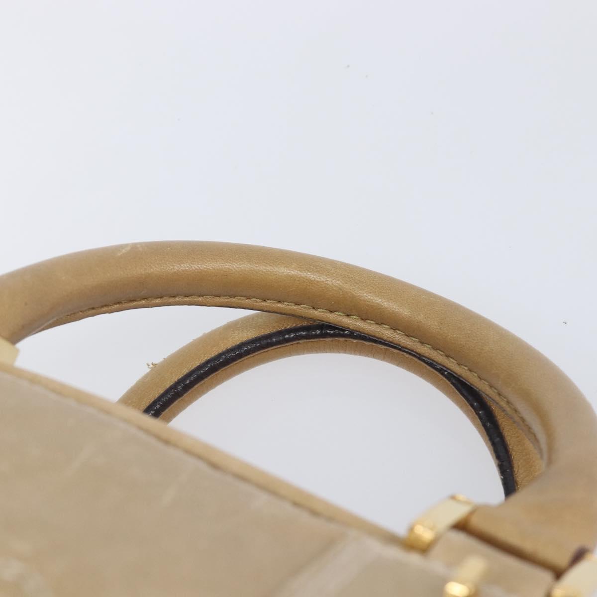 LOEWE Amazona 28 Hand Bag Leather Gold Auth BA16120