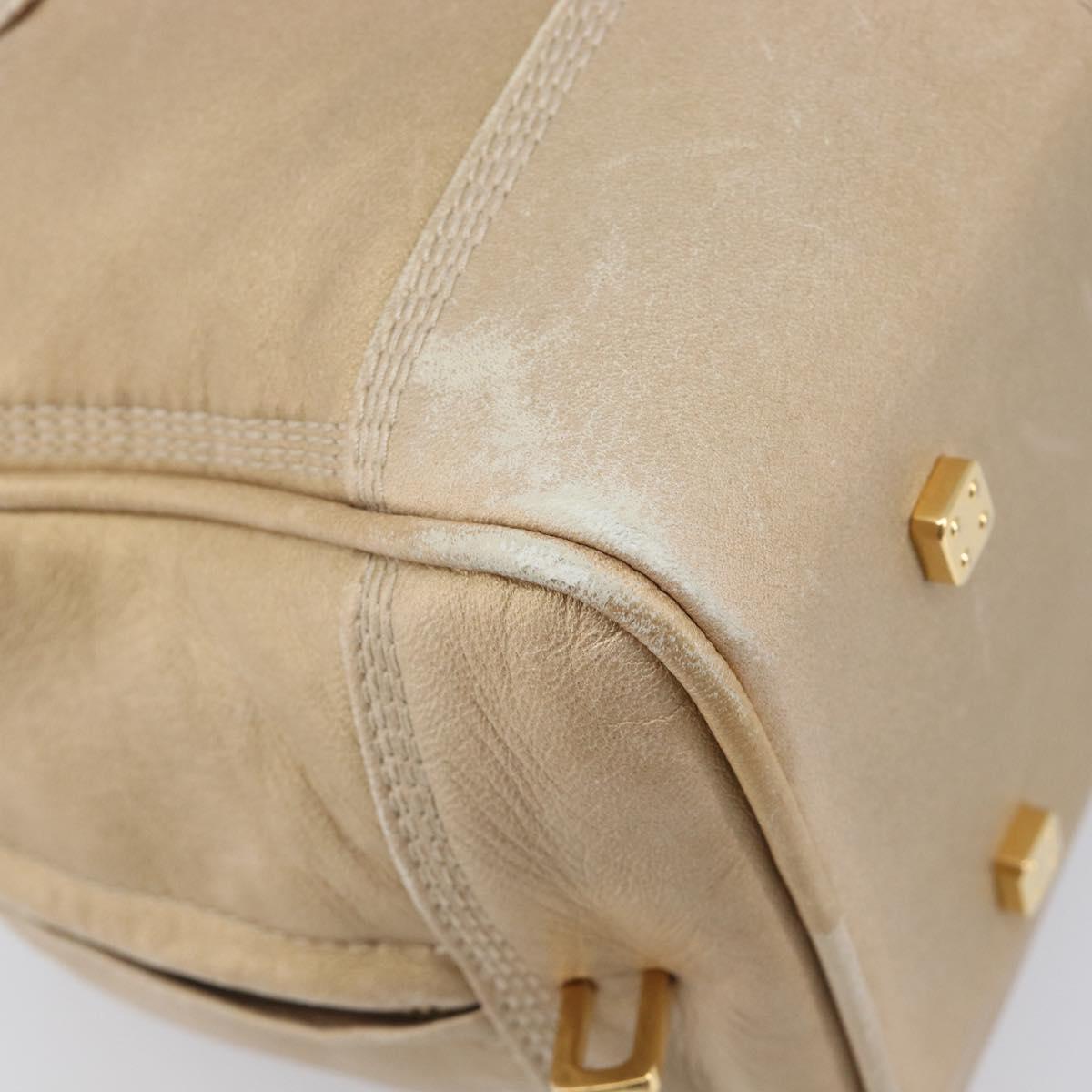 LOEWE Amazona 28 Hand Bag Leather Gold Auth BA16120