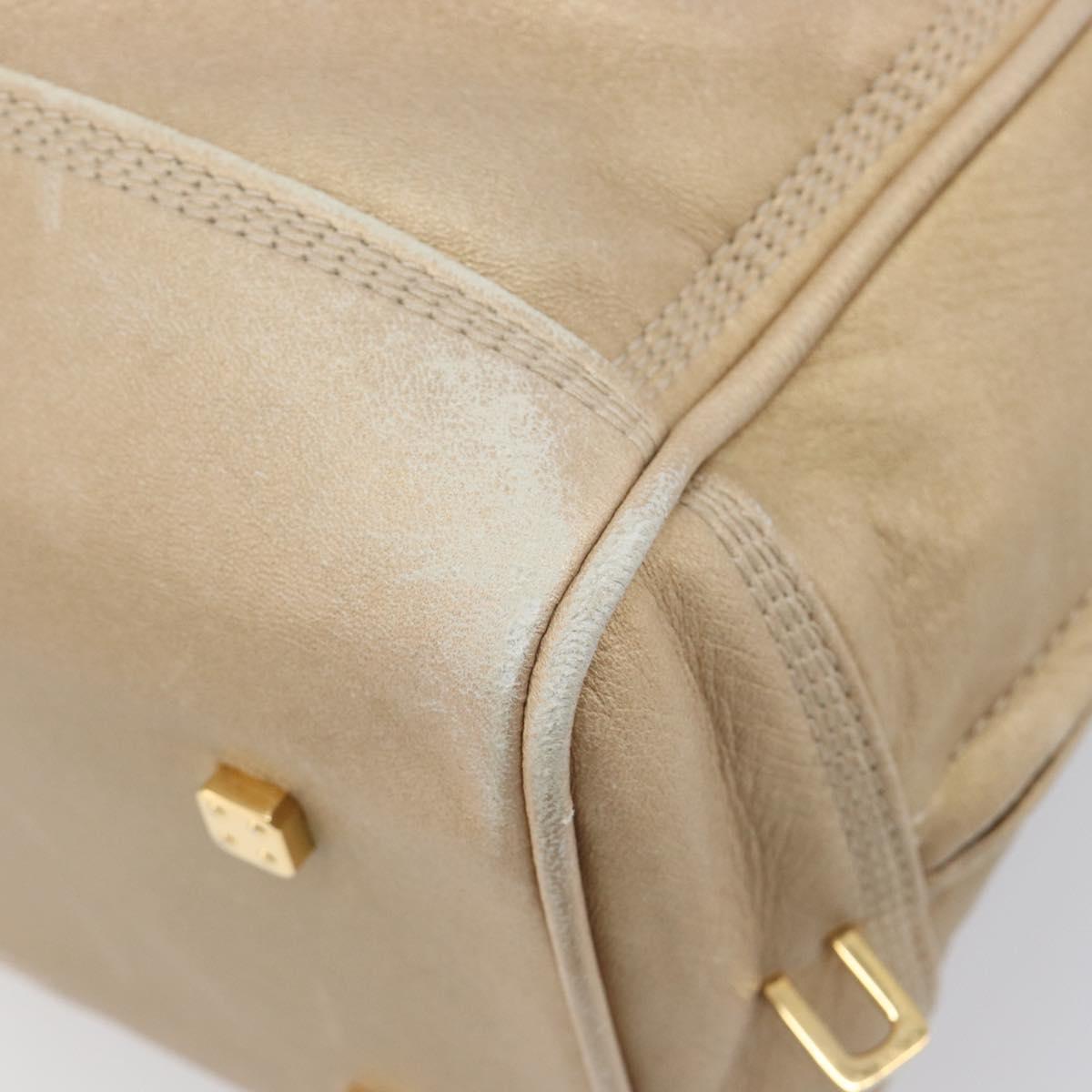 LOEWE Amazona 28 Hand Bag Leather Gold Auth BA16120