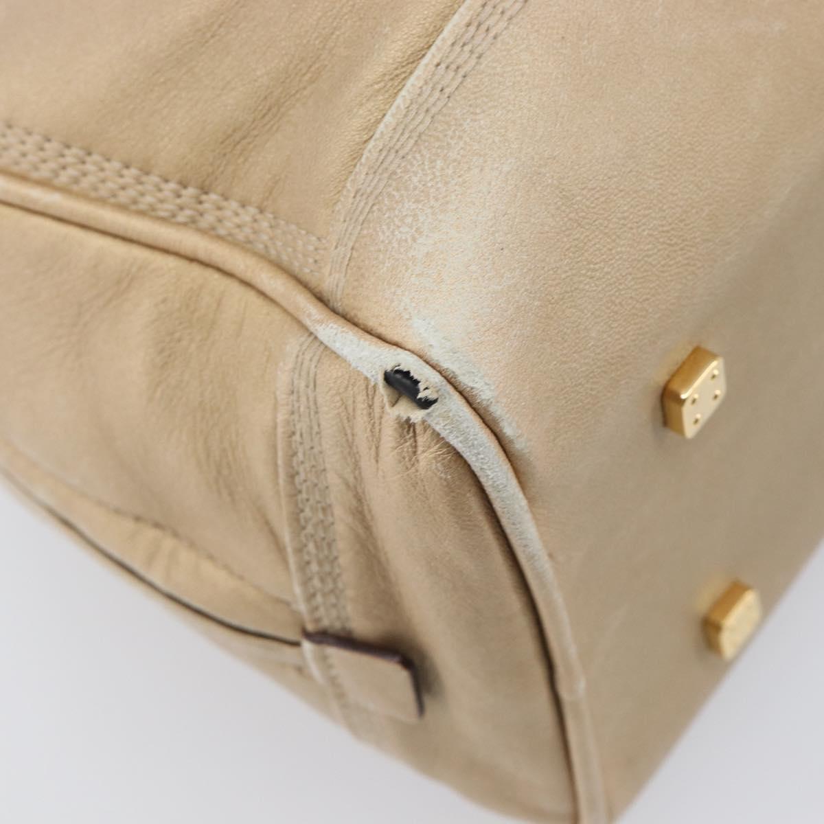 LOEWE Amazona 28 Hand Bag Leather Gold Auth BA16120