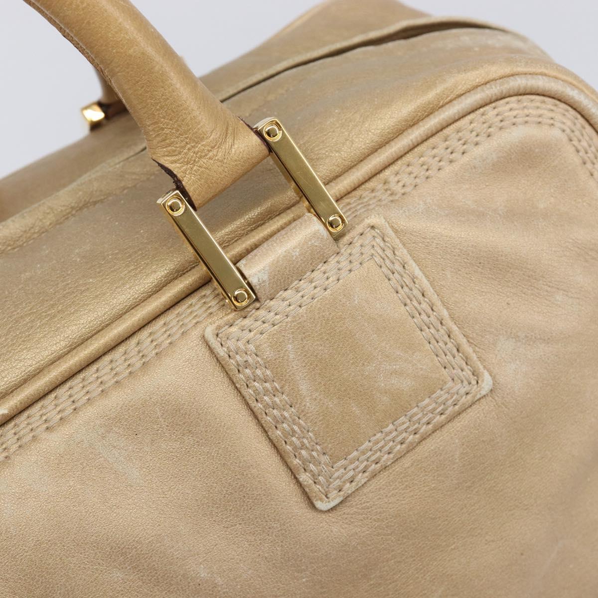 LOEWE Amazona 28 Hand Bag Leather Gold Auth BA16120