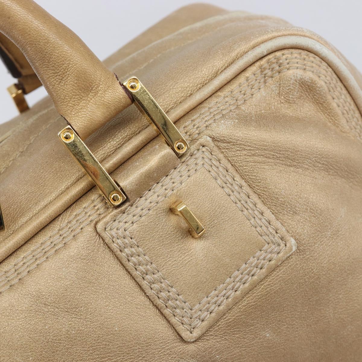 LOEWE Amazona 28 Hand Bag Leather Gold Auth BA16120