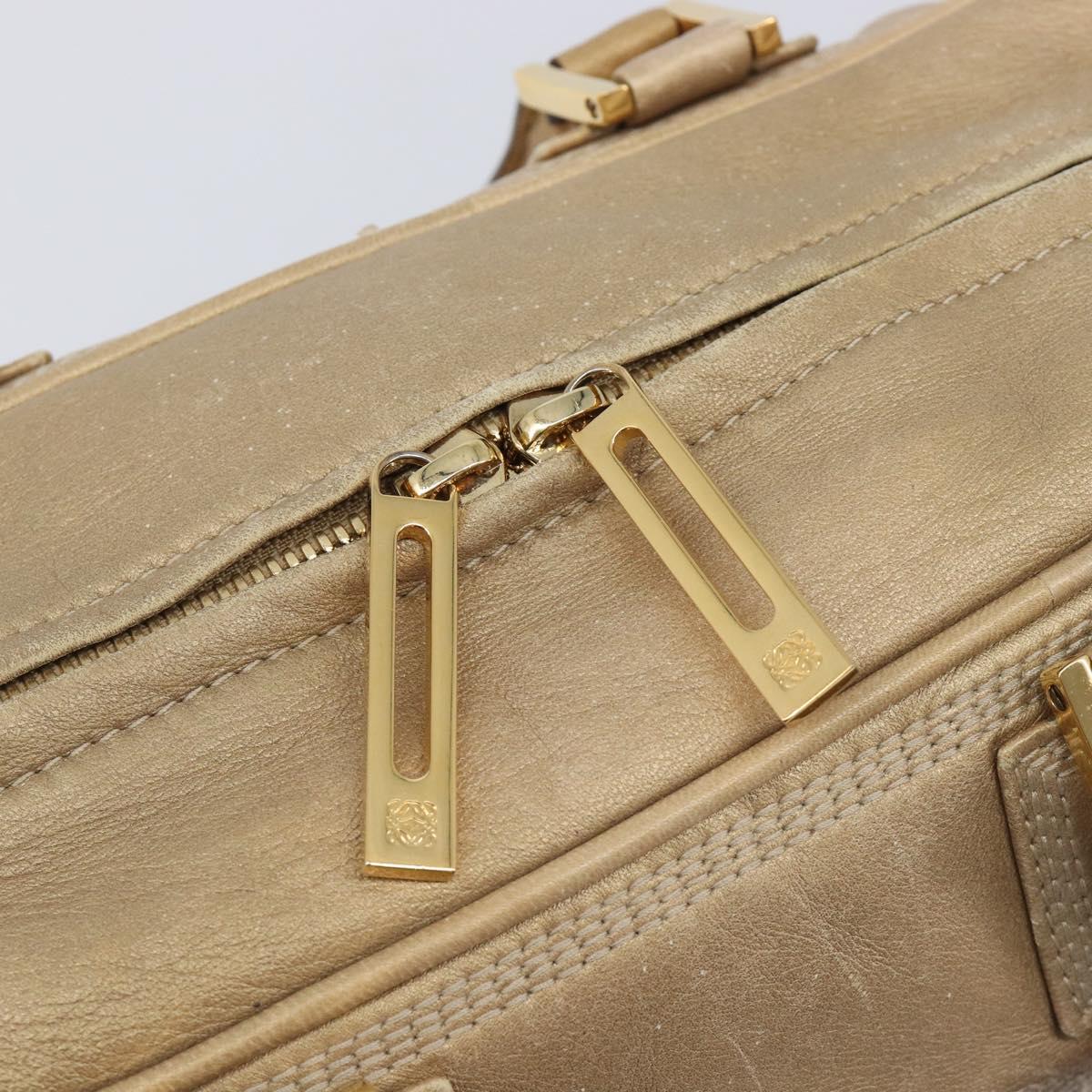 LOEWE Amazona 28 Hand Bag Leather Gold Auth BA16120