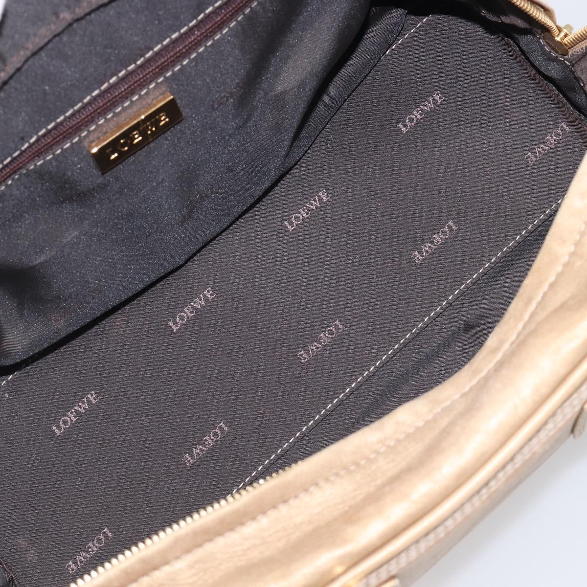 LOEWE Amazona 28 Hand Bag Leather Gold Auth BA16120