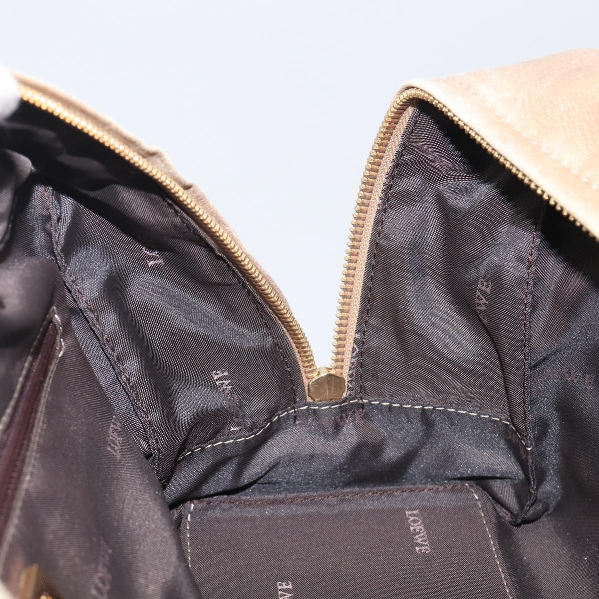 LOEWE Amazona 28 Hand Bag Leather Gold Auth BA16120