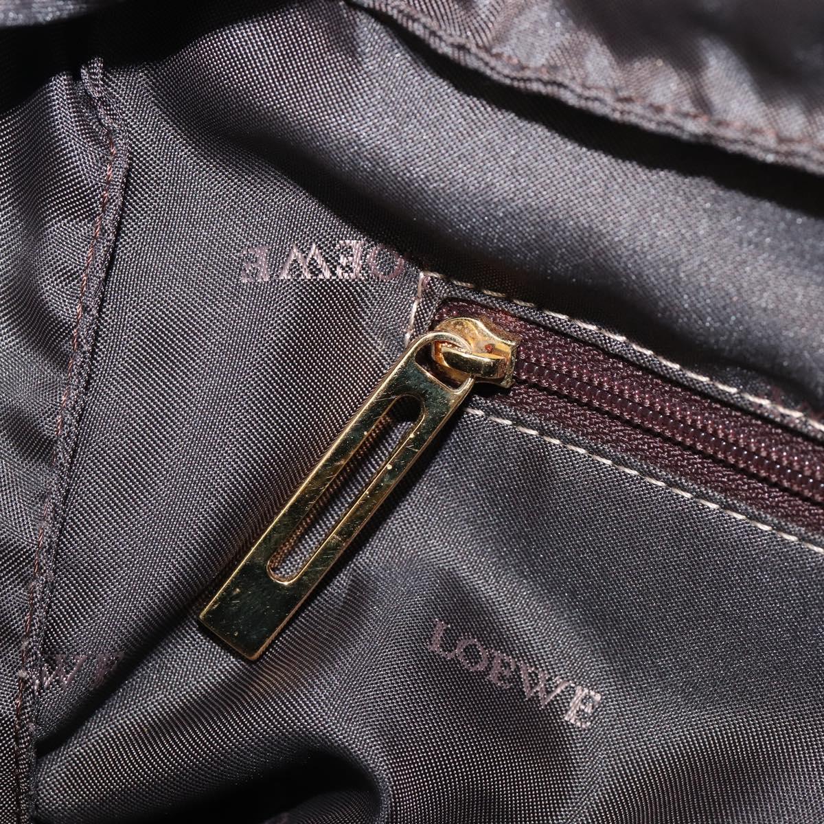 LOEWE Amazona 28 Hand Bag Leather Gold Auth BA16120