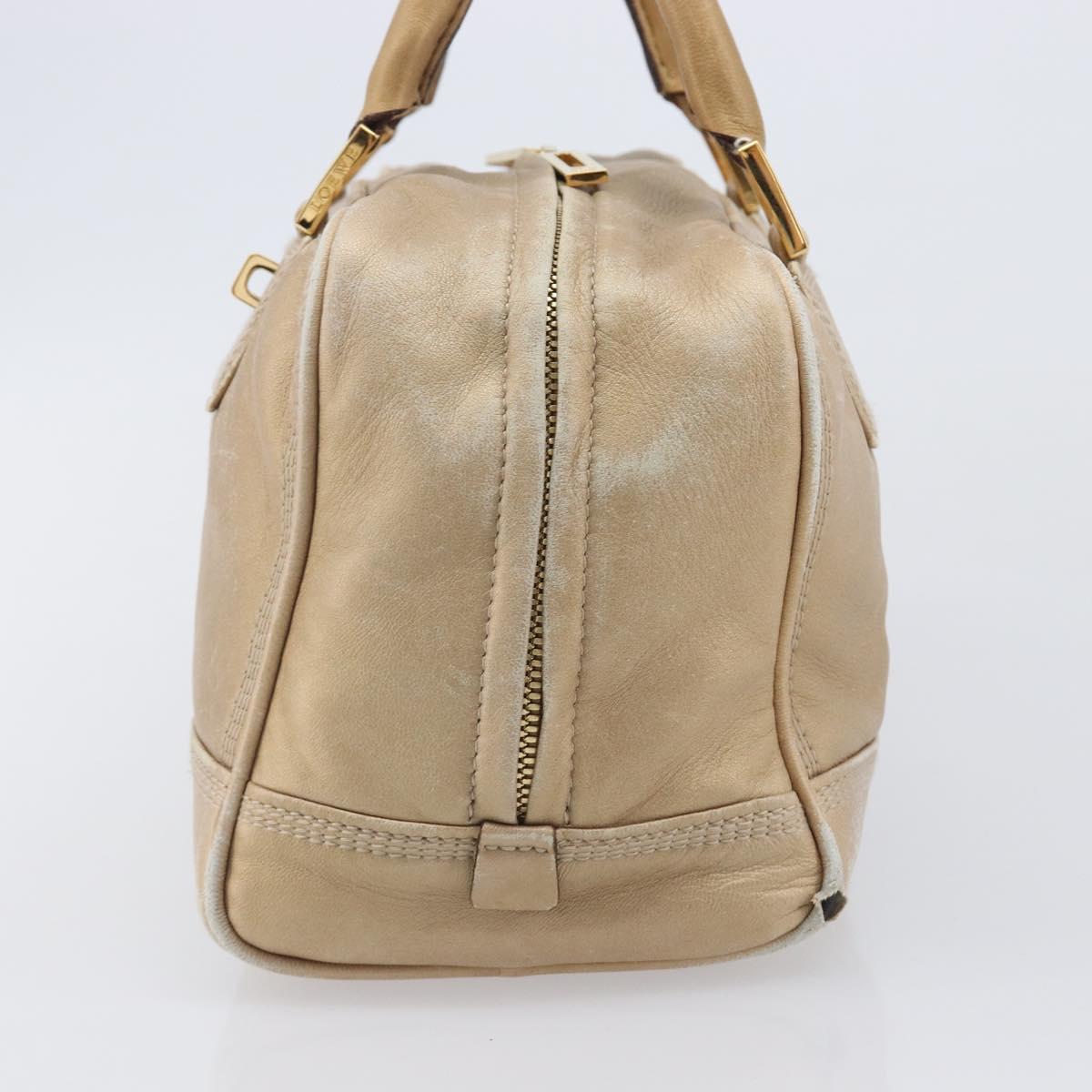 LOEWE Amazona 28 Hand Bag Leather Gold Auth BA16120