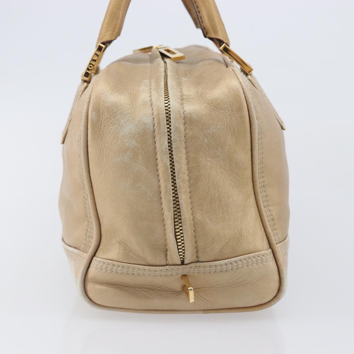 LOEWE Amazona 28 Hand Bag Leather Gold Auth BA16120