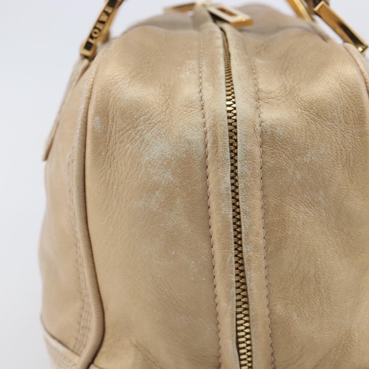 LOEWE Amazona 28 Hand Bag Leather Gold Auth BA16120