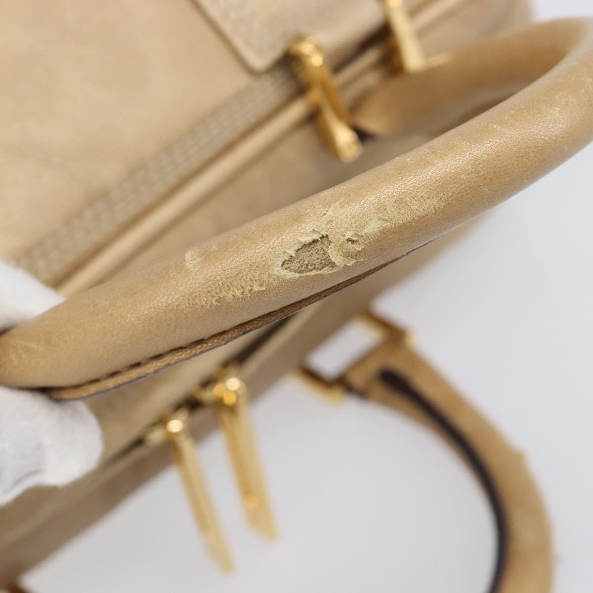LOEWE Amazona 28 Hand Bag Leather Gold Auth BA16120