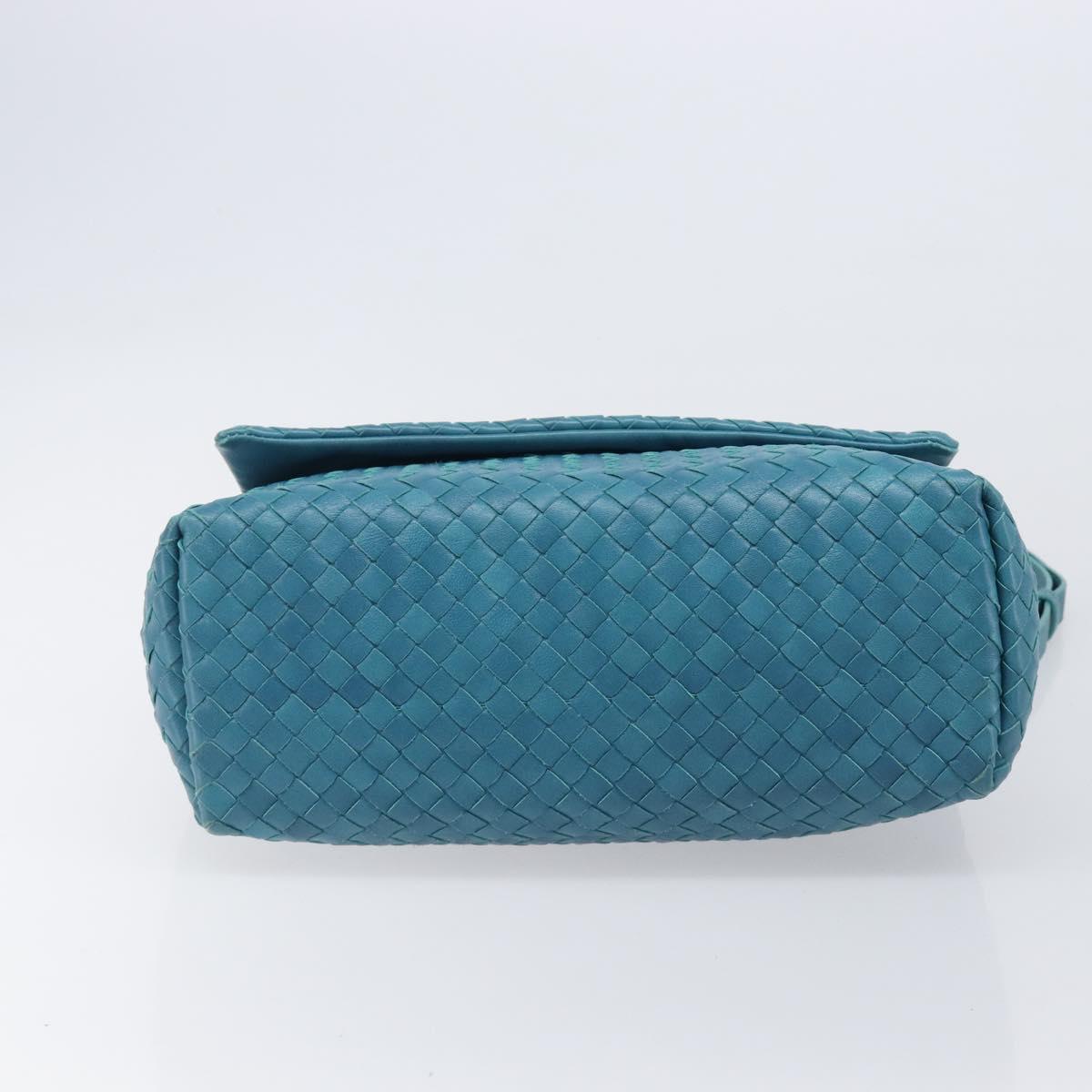 Bottega Veneta INTRECCIATO Shoulder Bag Leather Blue Auth BA16122A