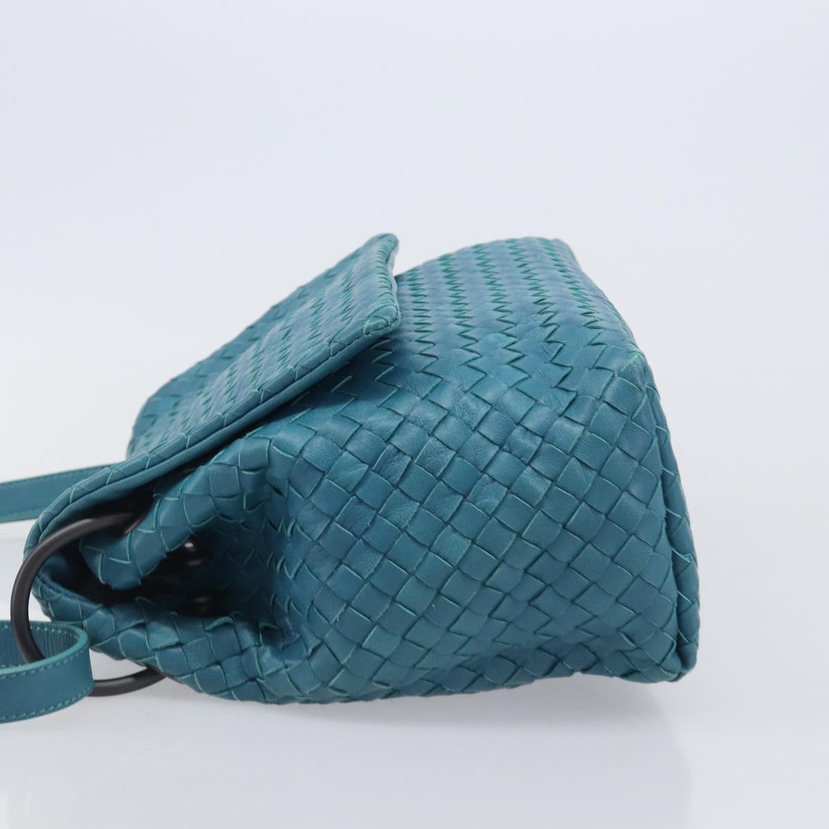 Bottega Veneta INTRECCIATO Shoulder Bag Leather Blue Auth BA16122A